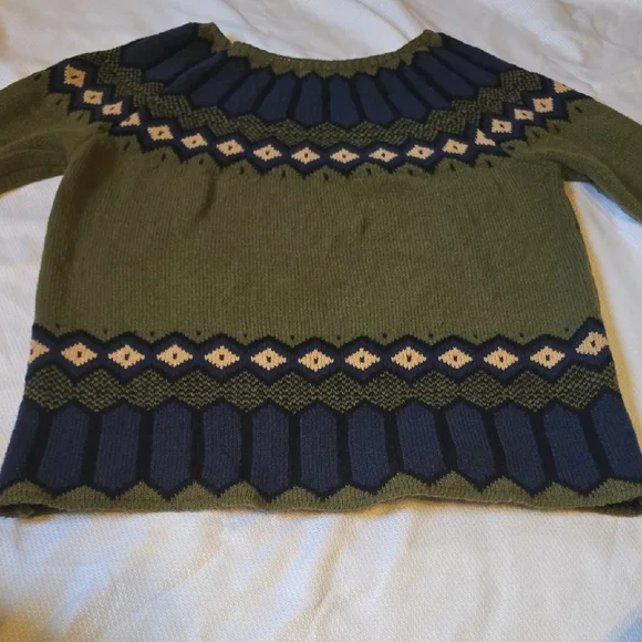 Green and Navy Patterned Sweater - Picture 5 of 6
